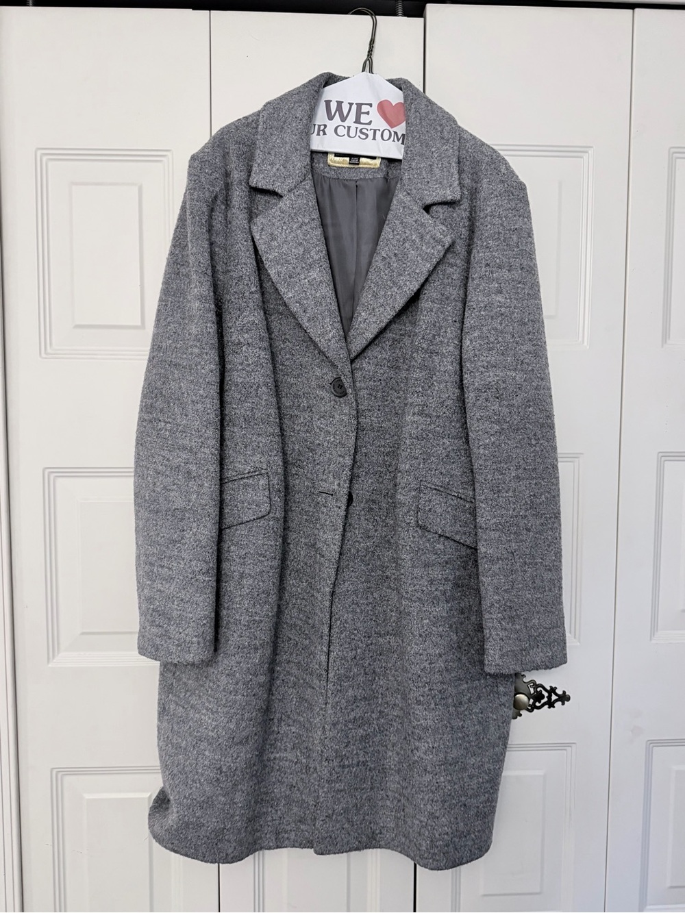 Sam Edelman Gray Wool-Blend Single-Breasted Coat
